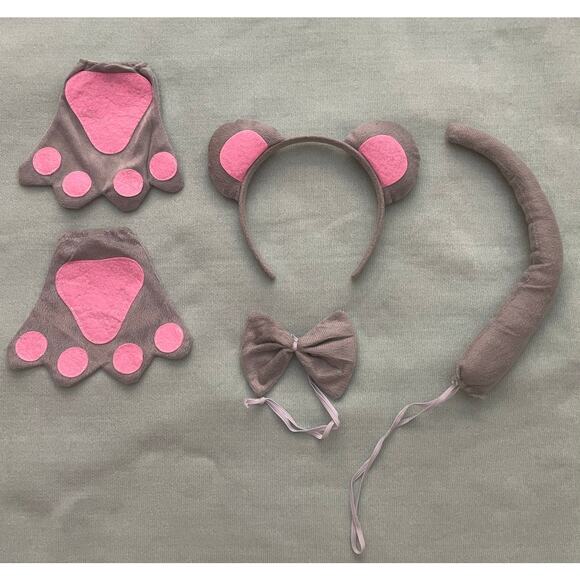 Kirei Sui Girls Size 3-5 yrs Gray Pink Mouse Costume - Picture 3 of 10